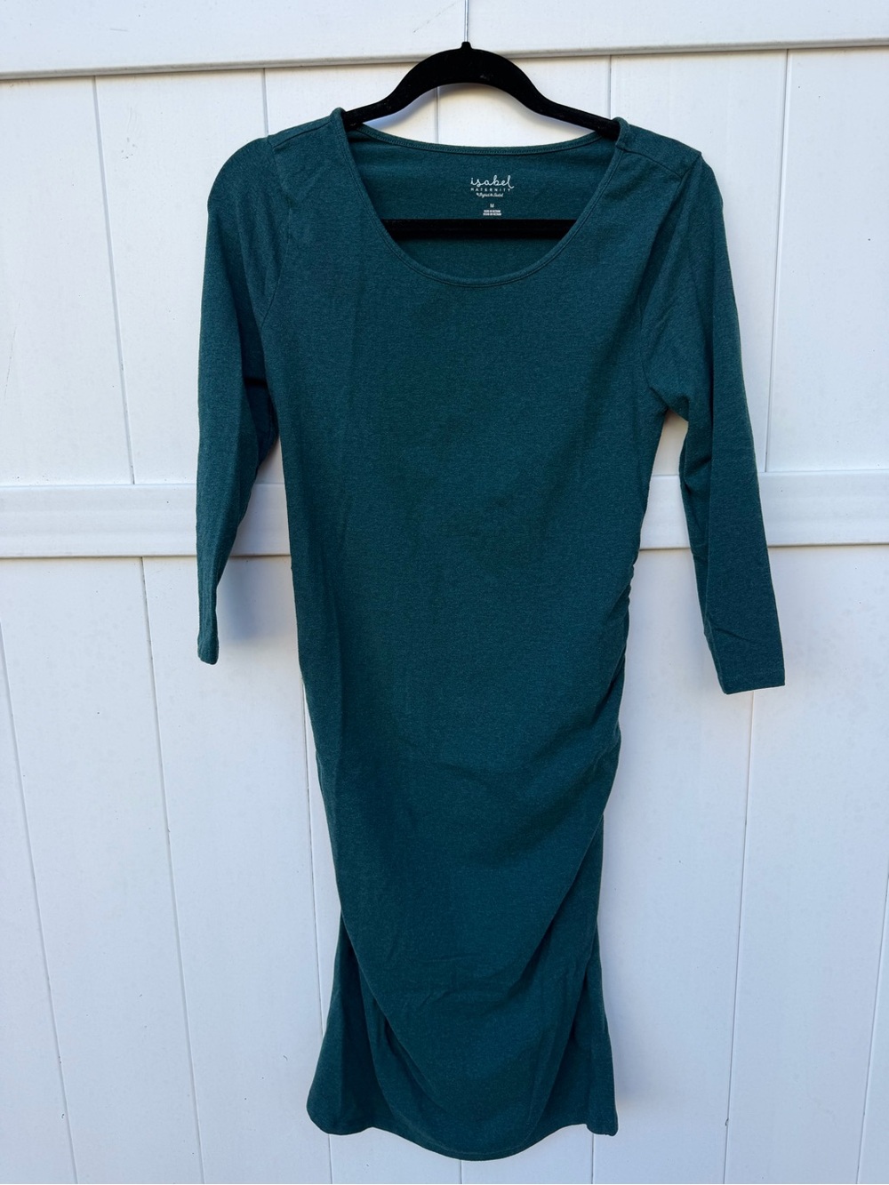 Isabel Maternity by Ingrid & Isabel Teal Scoop-Neck Long Sleeve Maternity Dress